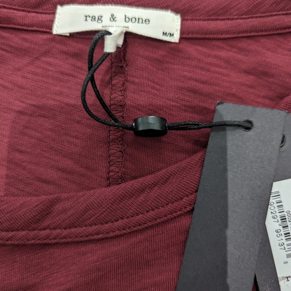 BNWT Rag and Bone The Cropped Longsleeve Tee in Black Cherry - size Med - Picture 5 of 12